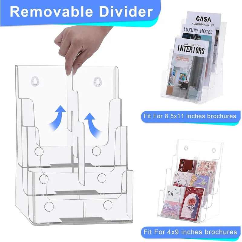 Acrylic Clear Literature Holder & Brochure Display Stand