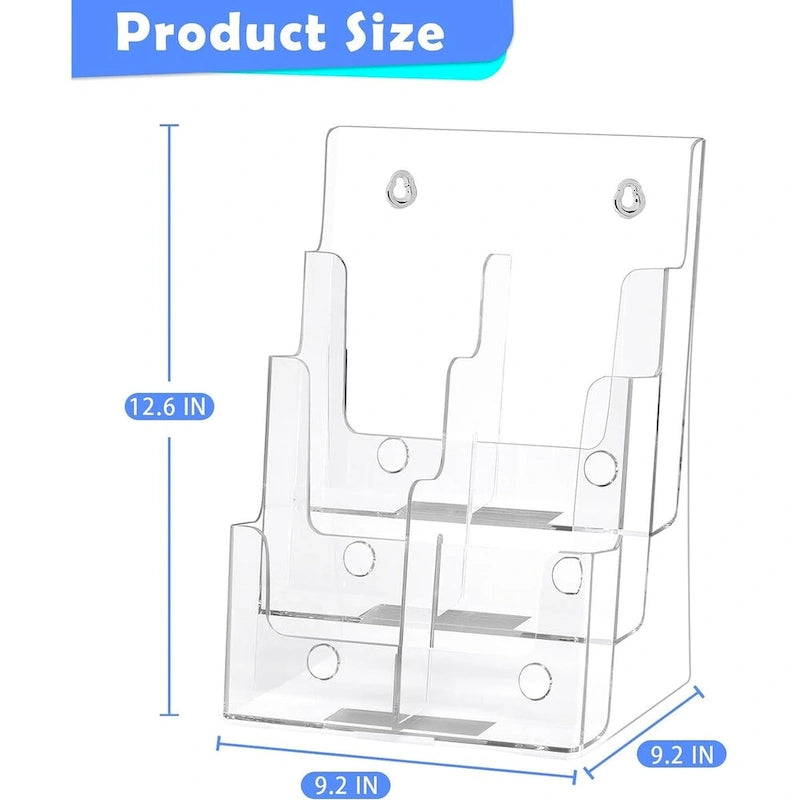 Acrylic Clear Literature Holder & Brochure Display Stand