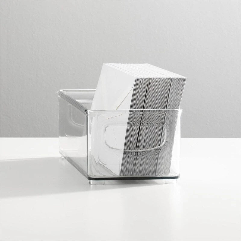 Small Plastic Office Storage Container Bins - 10L x 4W x 3H