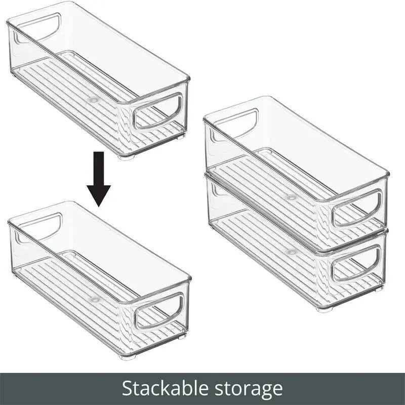 Small Plastic Office Storage Container Bins - 10L x 4W x 3H