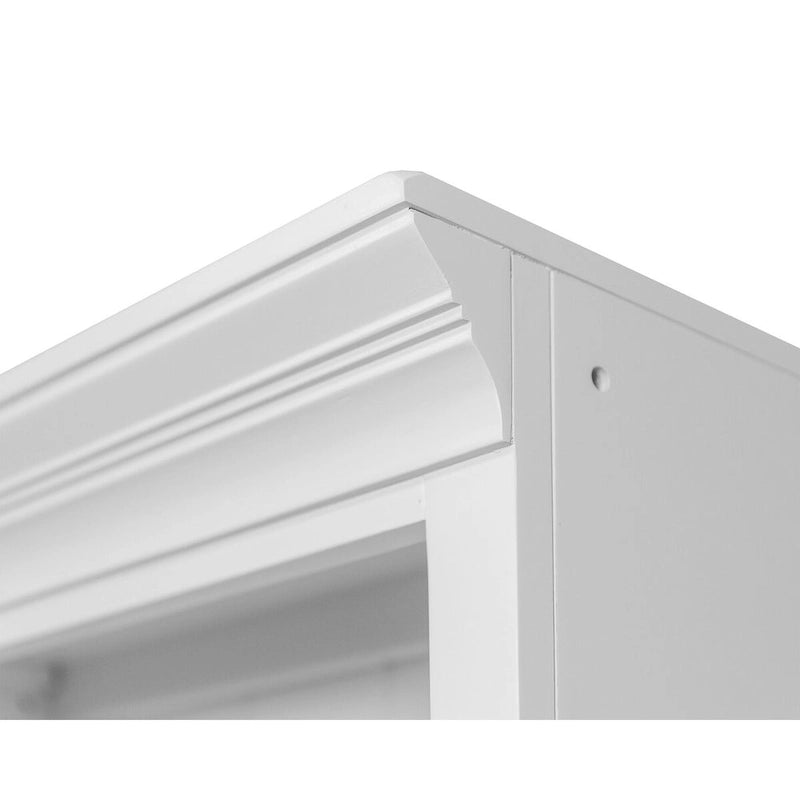 Modern Wood Lower Doors Bookcase with Storage, Fully Assembled, White