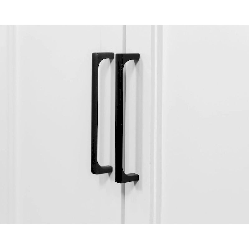 Modern Wood Lower Doors Bookcase with Storage, Fully Assembled, White