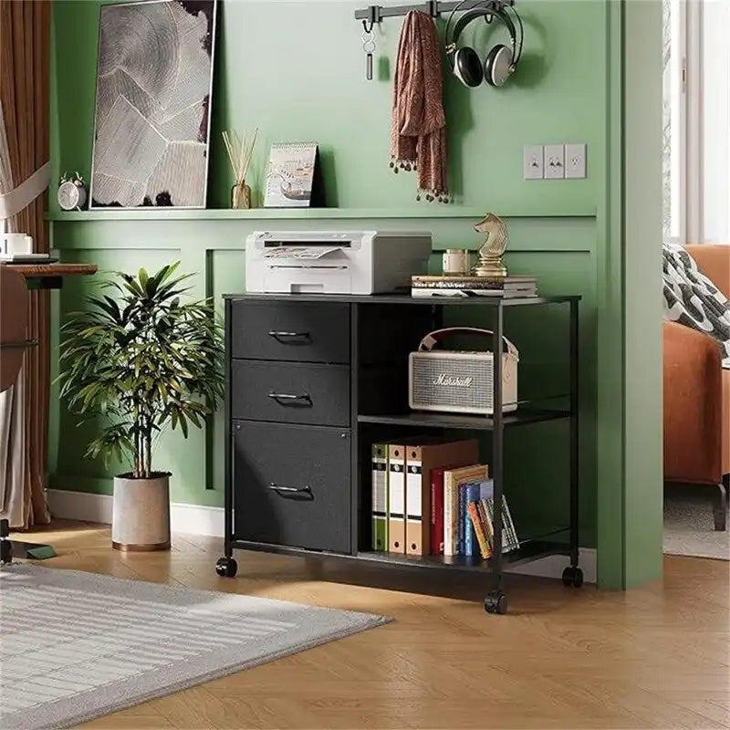 3-Drawer Mobile File Cabinet - 15.75"D x 29.53"W x 26.77"H