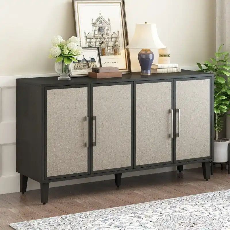 Cabinet with Four Linen Doors – Living Room, Study & Entryway Storage