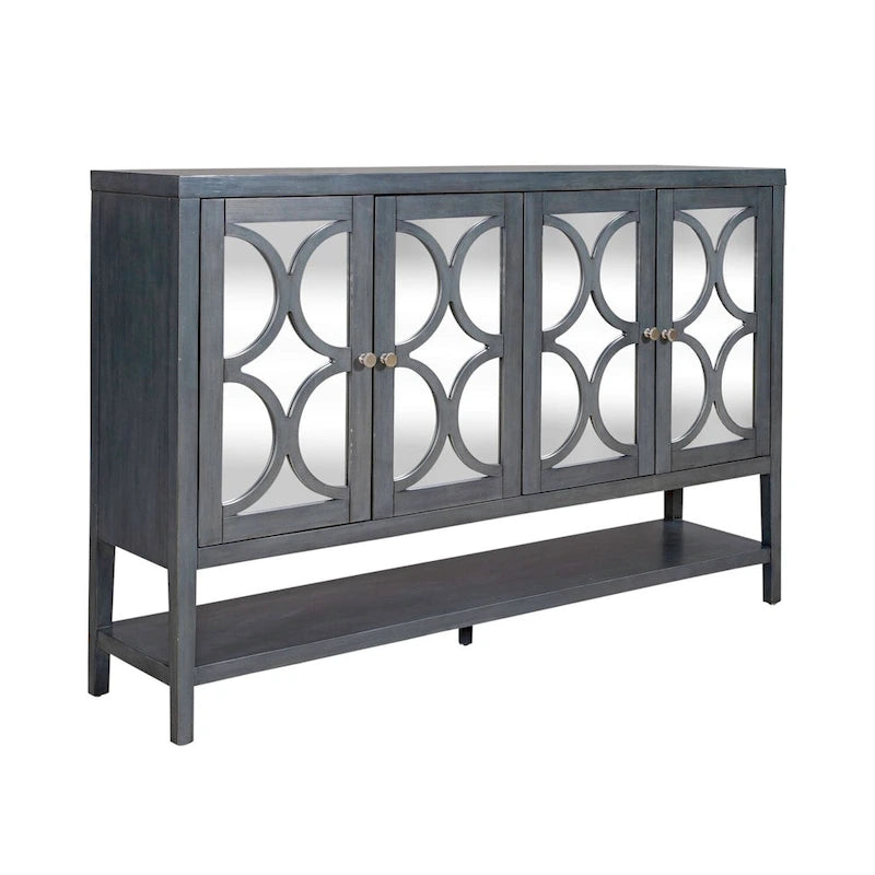 Blue Dusk Four Door Accent Cabinet