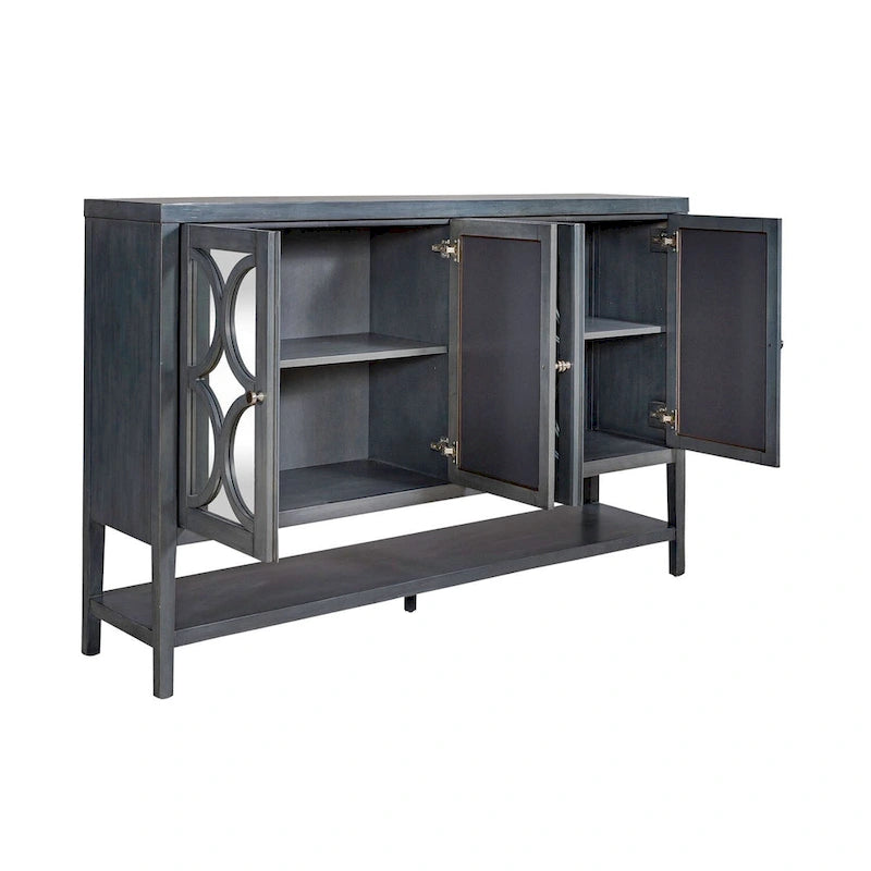Blue Dusk Four Door Accent Cabinet