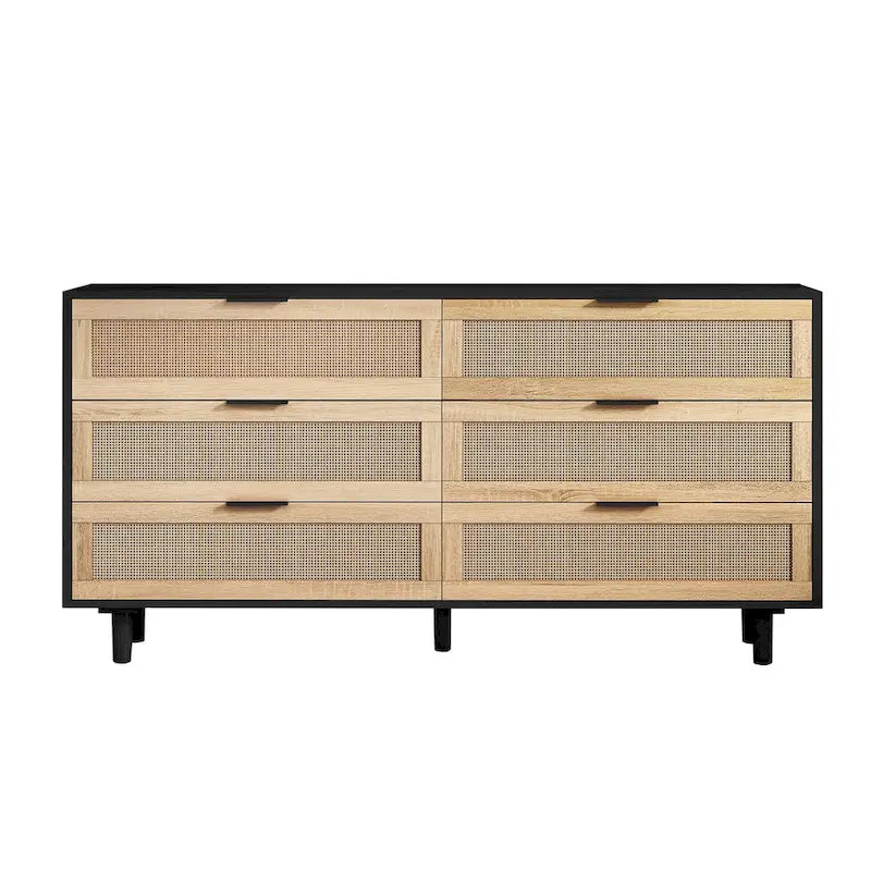 6-Drawers Rattan Storage Cabinet