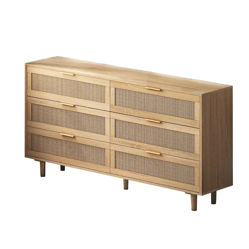 6-Drawers Rattan Storage Cabinet