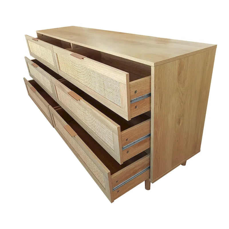6-Drawers Rattan Storage Cabinet