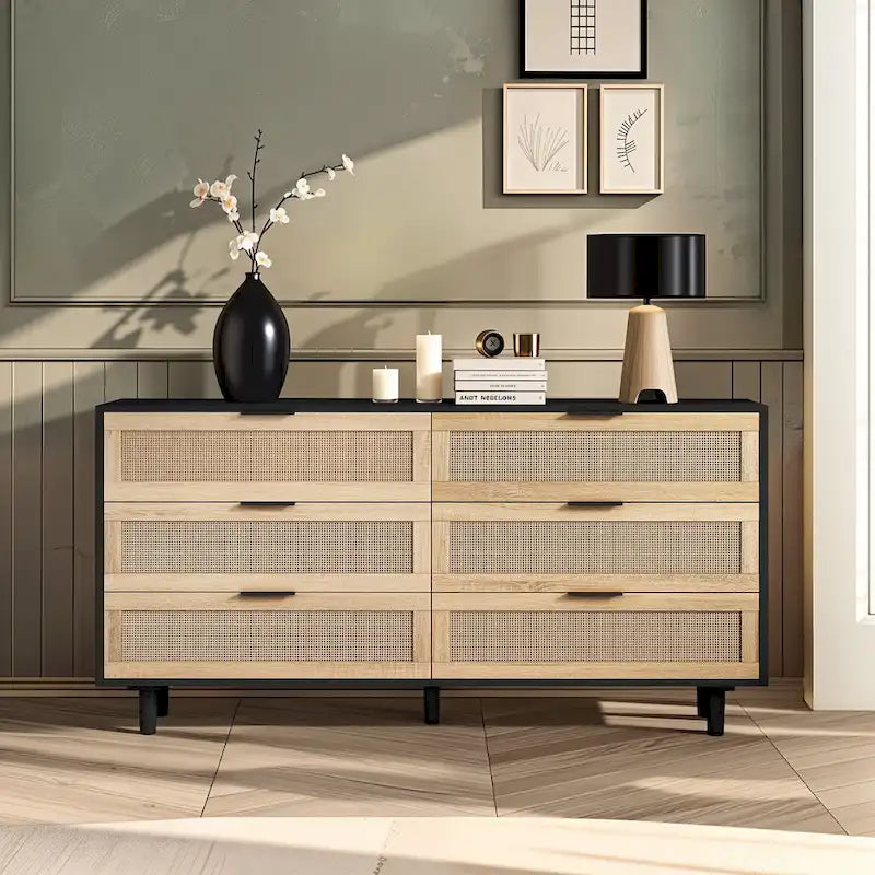 6-Drawers Rattan Storage Cabinet