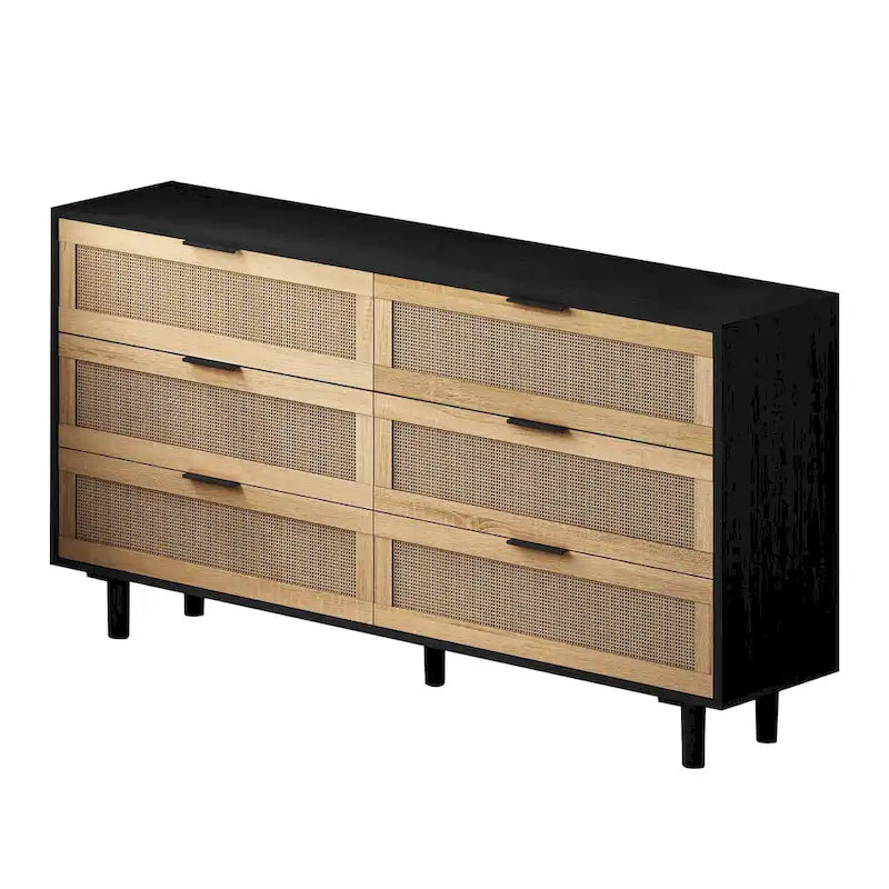 6-Drawers Rattan Storage Cabinet