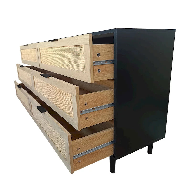 6-Drawers Rattan Storage Cabinet