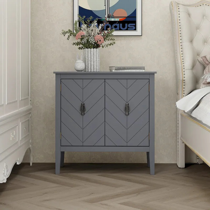 2-Door Wooden Sideboard with Adjustable Shelves