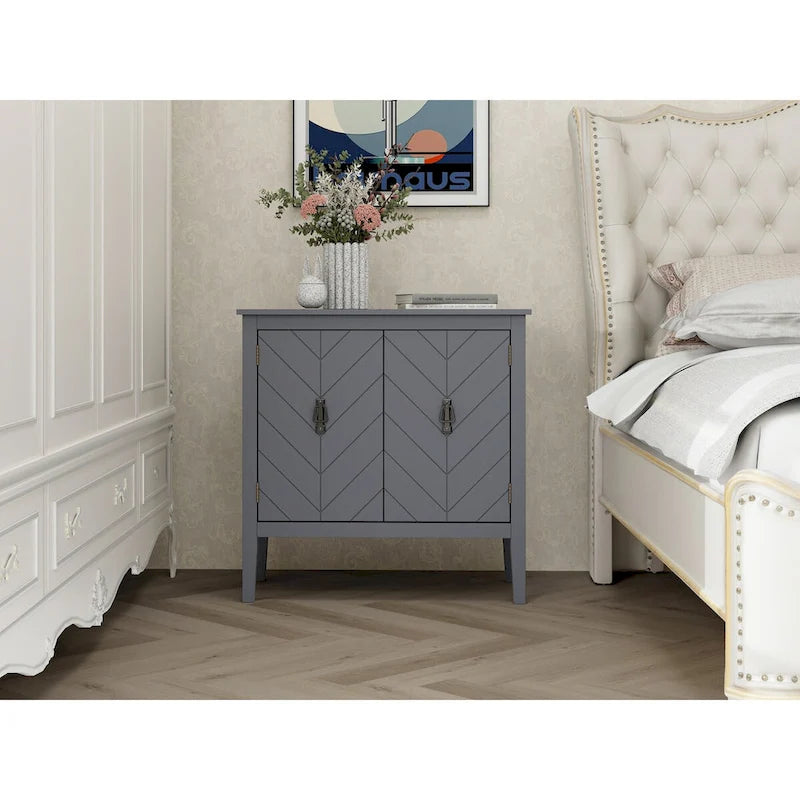2-Door Wooden Sideboard with Adjustable Shelves