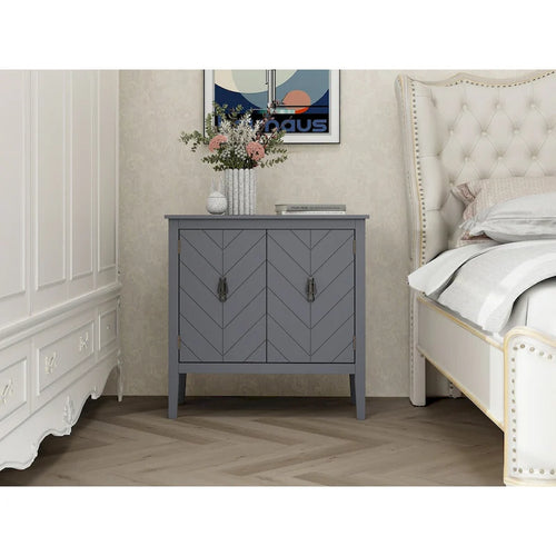 2-Door Wooden Sideboard with Adjustable Shelves
