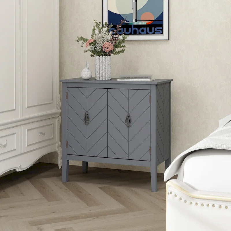 2-Door Wooden Sideboard with Adjustable Shelves