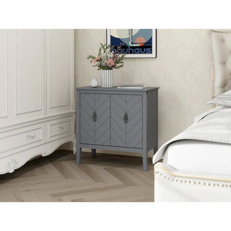 2-Door Wooden Sideboard with Adjustable Shelves