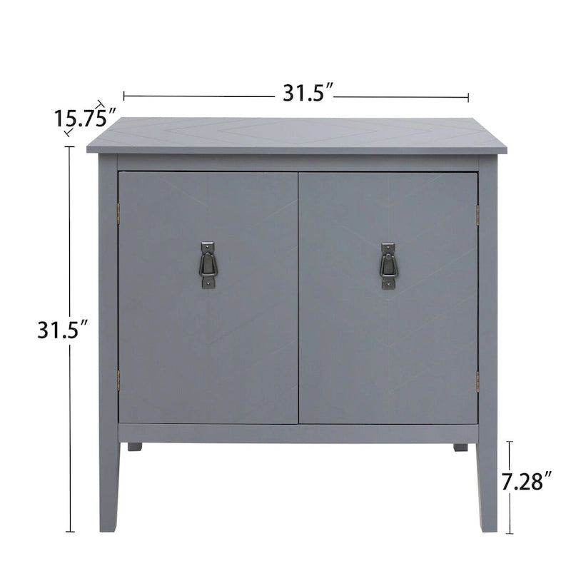 2-Door Wooden Sideboard with Adjustable Shelves