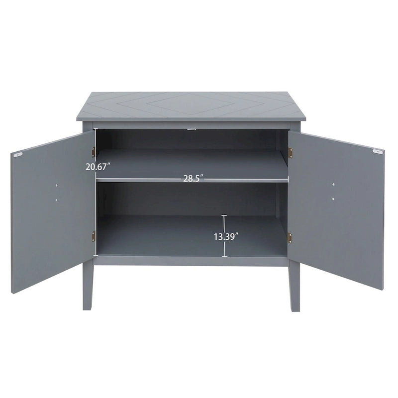2-Door Wooden Sideboard with Adjustable Shelves