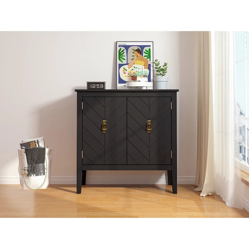 2-Door Wooden Sideboard with Adjustable Shelves