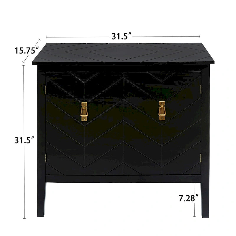 2-Door Wooden Sideboard with Adjustable Shelves
