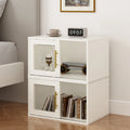 Stackable 24-Cube Storage Organizer with Sliding Door