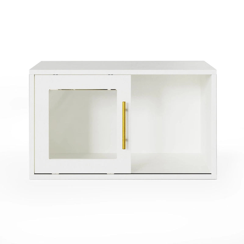 Stackable 24-Cube Storage Organizer with Sliding Door