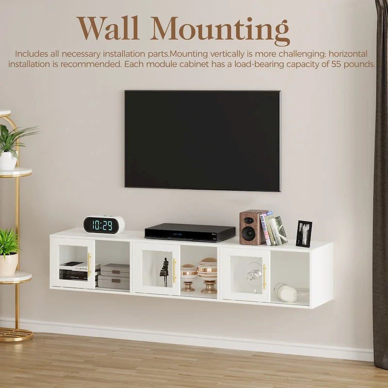 Stackable 24-Cube Storage Organizer with Sliding Door