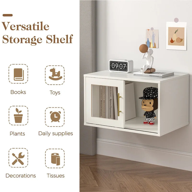 Stackable 24-Cube Storage Organizer with Sliding Door