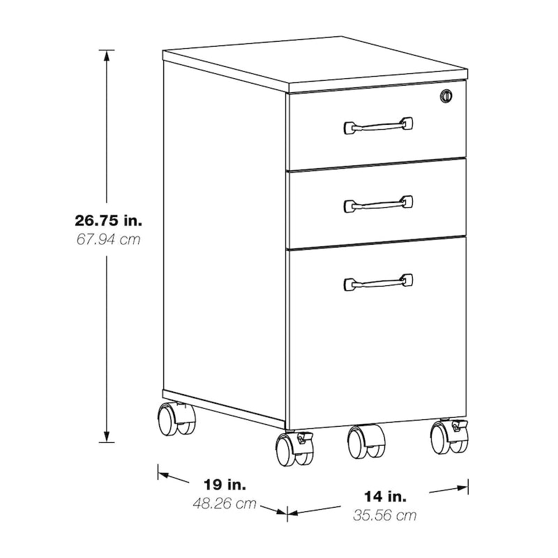 3-Drawer Mobile File Cabinet