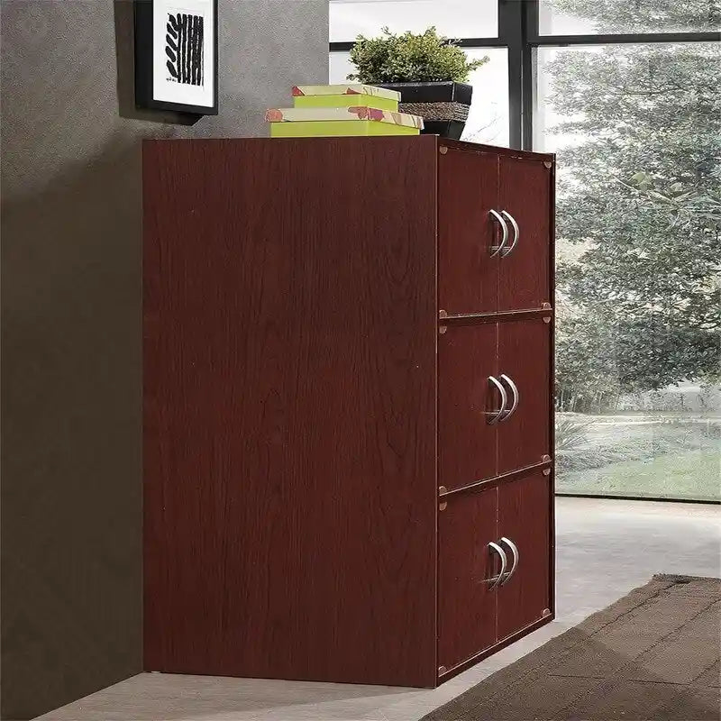 3-Shelf Bookcase Cabinet