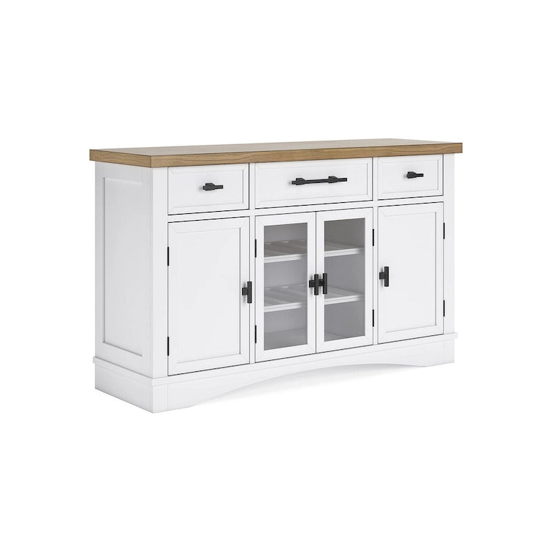 White/Natural Dining Server - 60 W x 19 D x 37 H