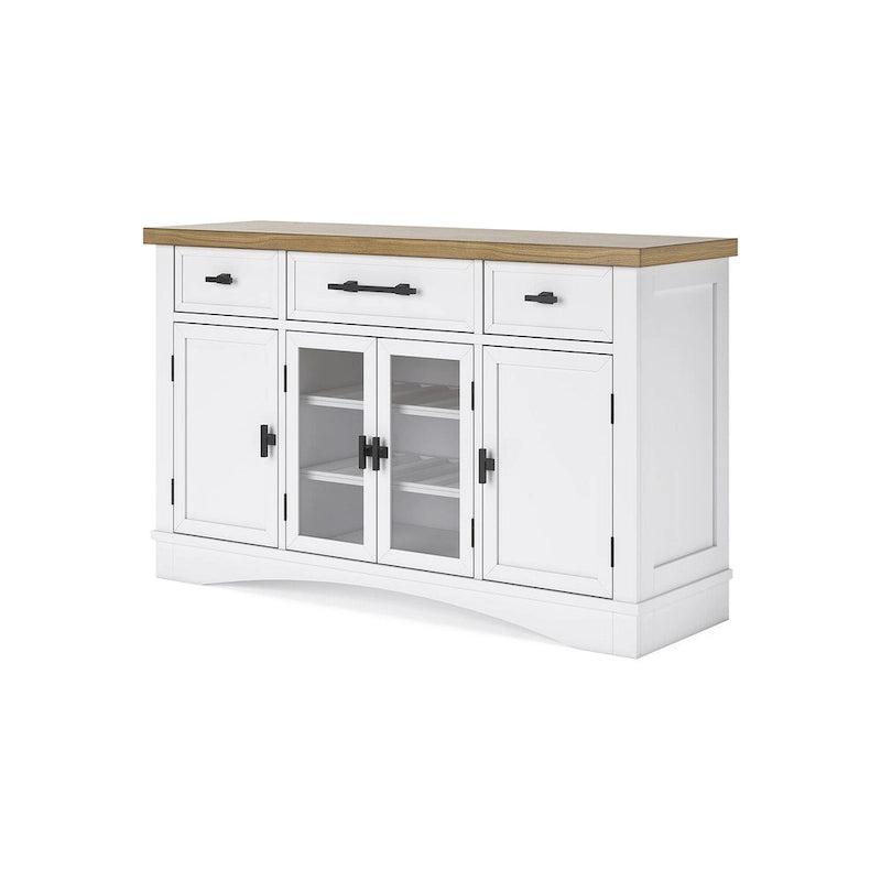 White/Natural Dining Server - 60 W x 19 D x 37 H