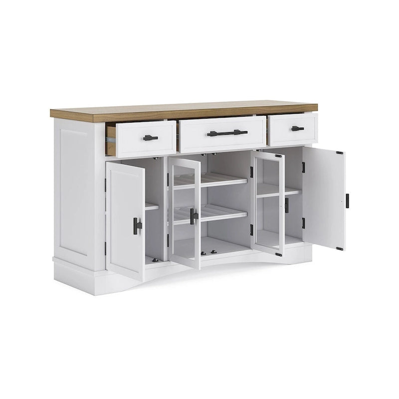 White/Natural Dining Server - 60 W x 19 D x 37 H