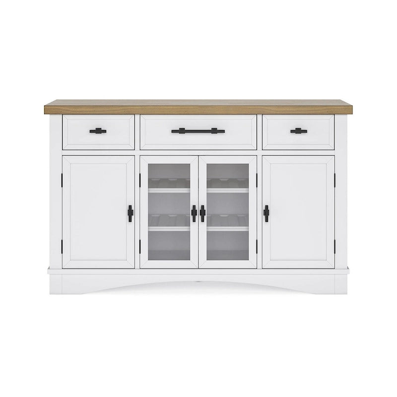 White/Natural Dining Server - 60 W x 19 D x 37 H