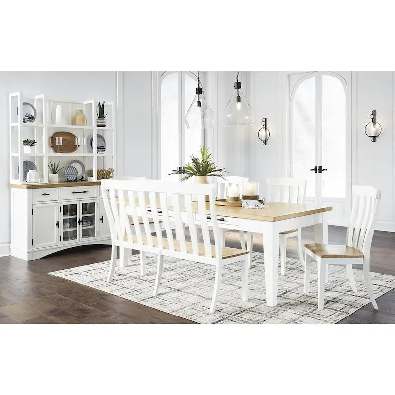 White/Natural Dining Server - 60 W x 19 D x 37 H