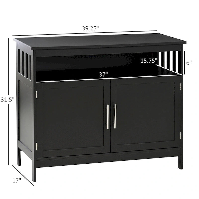 Wood Buffet Cabinet with Shelf and Magnet Door