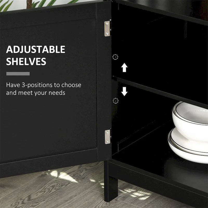 Wood Buffet Cabinet with Shelf and Magnet Door