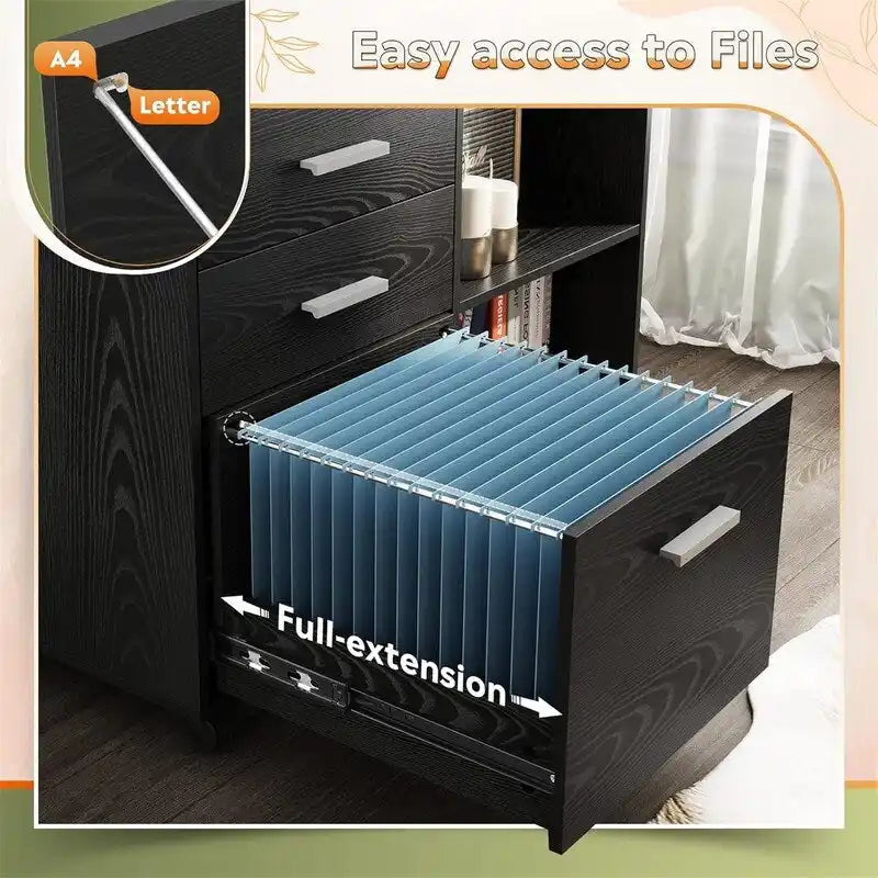 3-Drawer Wood File Cabinet - 15.7D x 31.3W x 24.7H