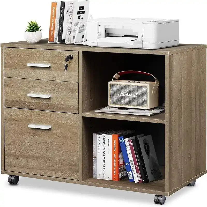 3-Drawer Wood File Cabinet - 15.7D x 31.3W x 24.7H