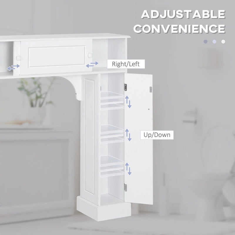 Over-the-Toilet Bathroom Storage Cabinet with Adjustable Shelves