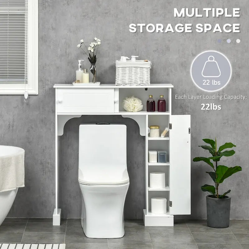 Over-the-Toilet Bathroom Storage Cabinet with Adjustable Shelves