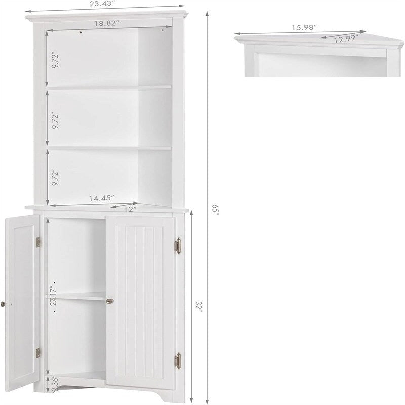 Bathroom Corner Cabinet - 13D x 23W x 65H