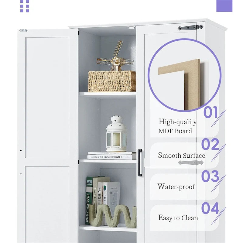 Tall Bathroom Storage Cabinet with Two Doors and One Drawer