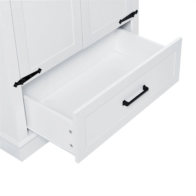 Tall Bathroom Storage Cabinet with Two Doors and One Drawer