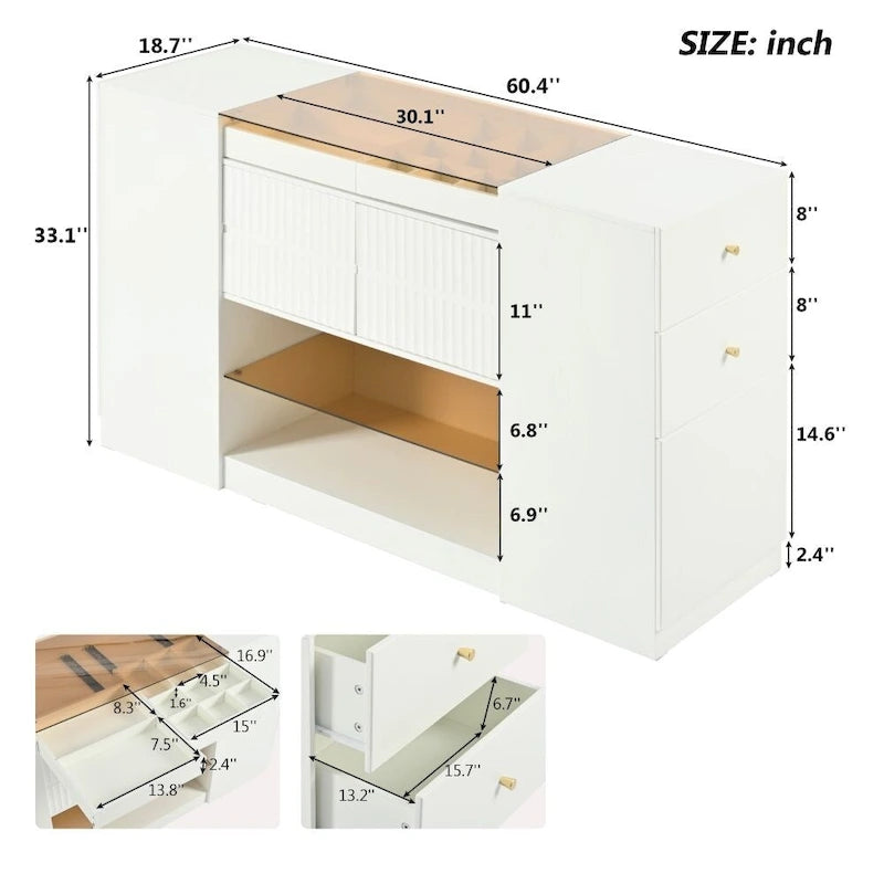 Multi-Functional Vanity Dresser and Storage Cabinet